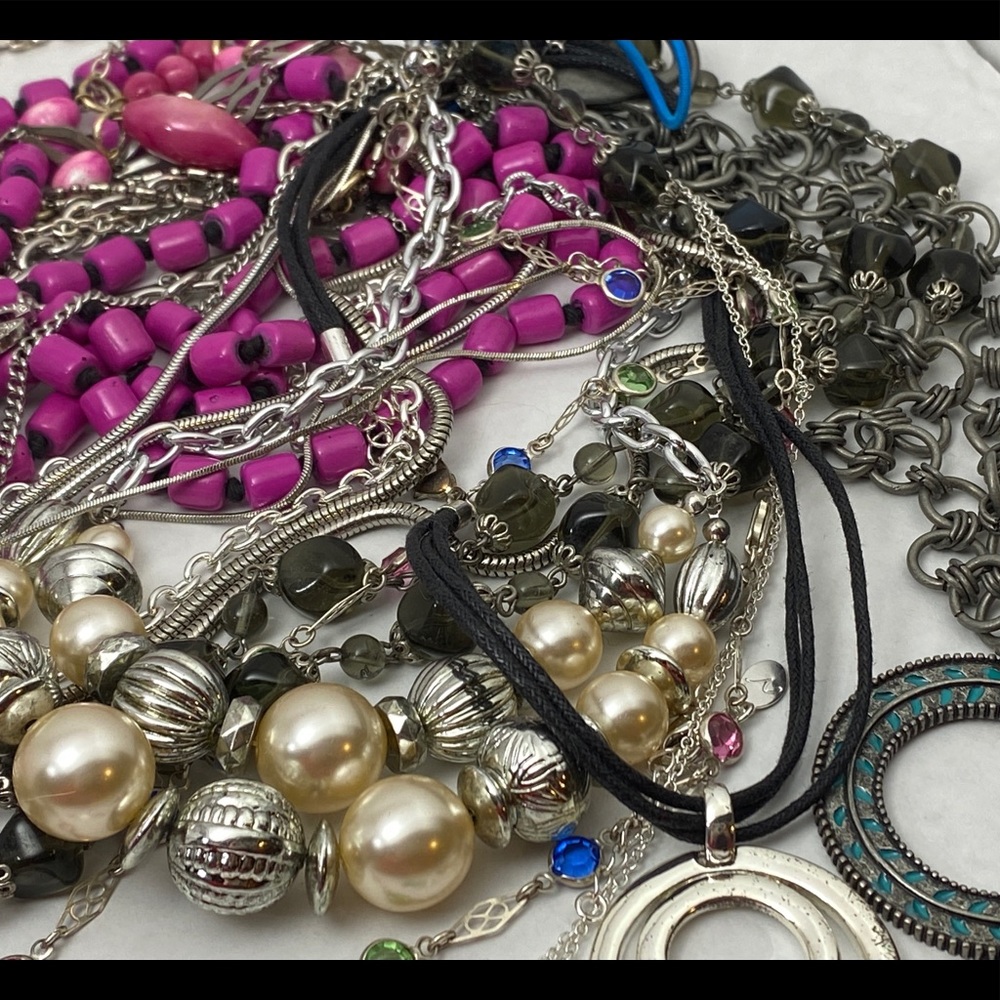 3lb- 45+  Pcs. Silver/Tone Jewelry- Huge Variety